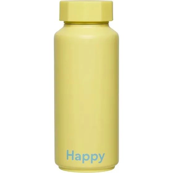 Design Letters Bouteille Isotherme Happy Jaune 500ml
