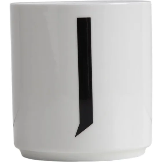 Design Letters Tasse en Porcelaine Fine Bone China - Lettre A-Z (Blanc)