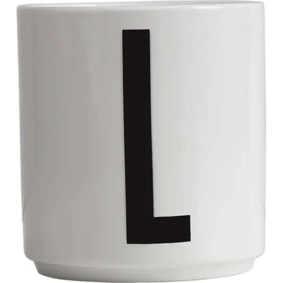 Design Letters Tasse en Porcelaine Fine Bone China - Lettre A-Z (Blanc)