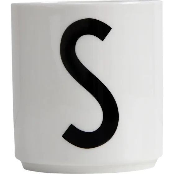 Design Letters Tasse en Porcelaine Fine Bone China A-Z - Blanc