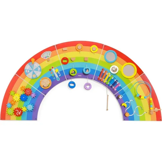 Arc-en-ciel - Panneau mural d'activits en bois