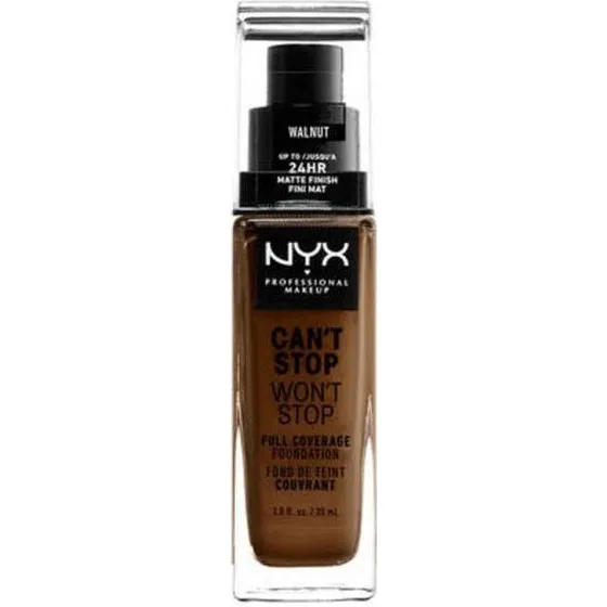 NYX Can't Stop Won't Stop Fond de Teint Couvrance Totale Walnut