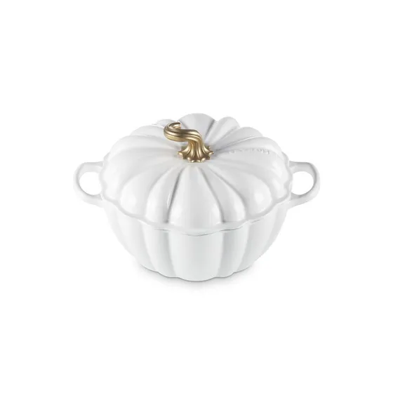 Le Creuset Cocotte Citrouille en Fonte Émaillée 24 cm Blanc