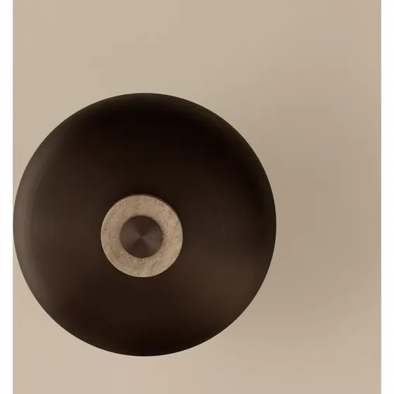 Audo Copenhagen Applique Murale LED Reverse, Travertin et Bronze