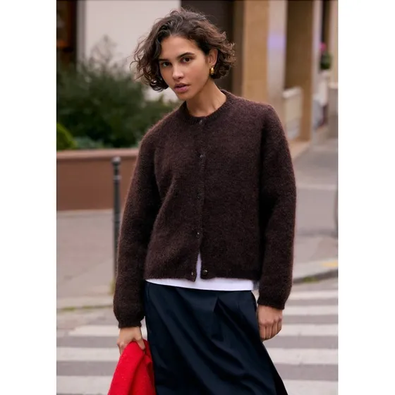 Olivia Cardigan Mohair - Blanc