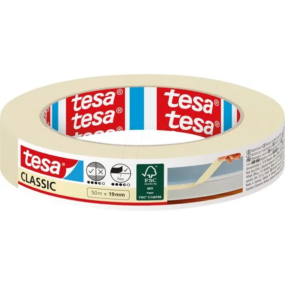 tesa Ruban de peinture Classic 19 mm x 50 m