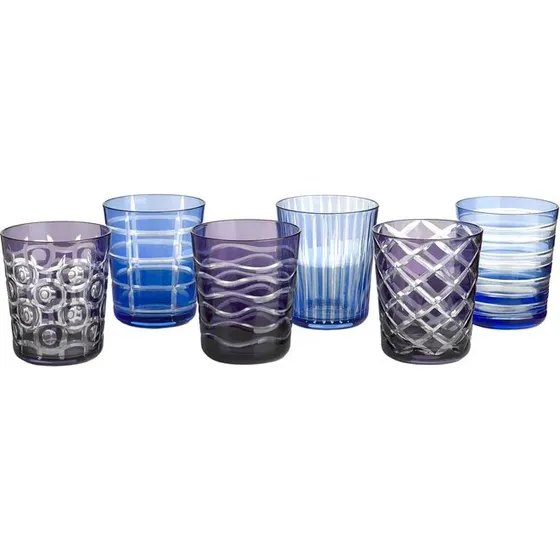 Pols Potten Cobalt Mix  Set de 6 verres colors