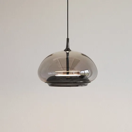 Loom Design Suspension Avalon Verre Fumé et Chrome Noir