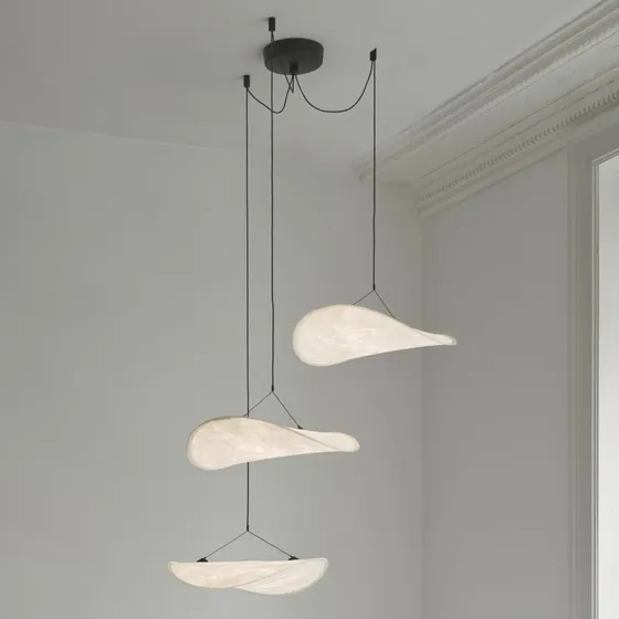 New Works Suspension LED Tense Blanche, Ø 152 cm, 3 Lampes