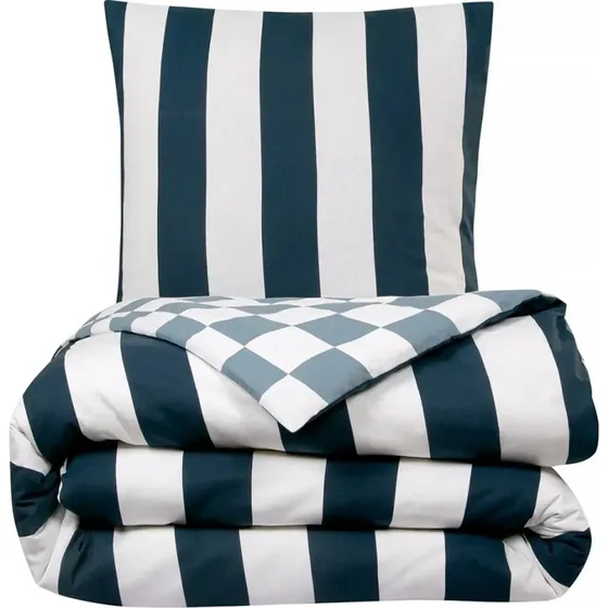 SQUARE Parure de lit 2 personnes rversible damier ray