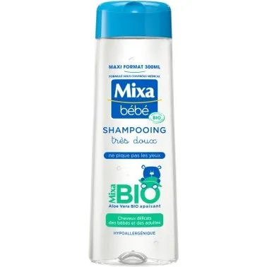 Mixa Bébé Shampoing Très Doux à l'Aloe Vera Bio 300 ml