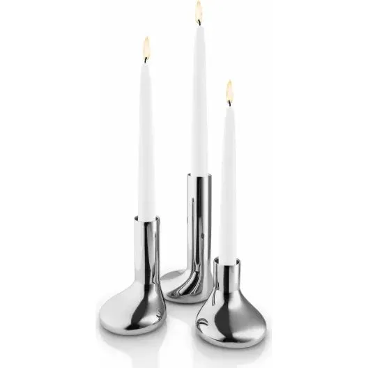 Eva Solo Mellow Set de 3 Bougeoirs Acier Inoxydable Argent