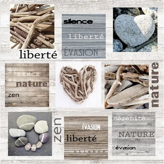 Libert - Lot de 20 Serviettes en Papier 33x33cm Naturel