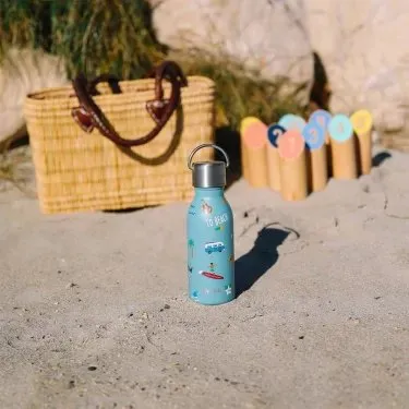 Qwetch Honolulu Bouteille Isotherme Inox 350ml Bleu