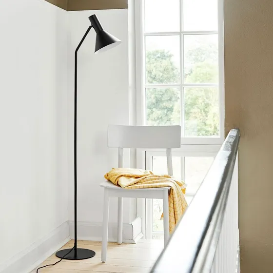 Lampe sur pied FRANDSEN Lyss, Noir Mat, Métal, 150 cm, E27