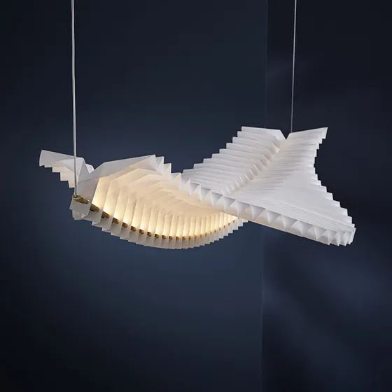 Frandsen Sora Suspension Laiton et Papier Blanc