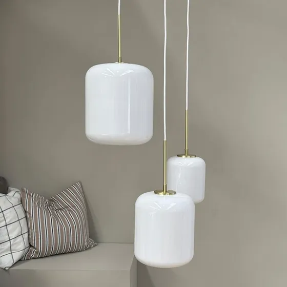 Dyberg Larsen Suspension Silvia 25 - Verre Opale et Laiton