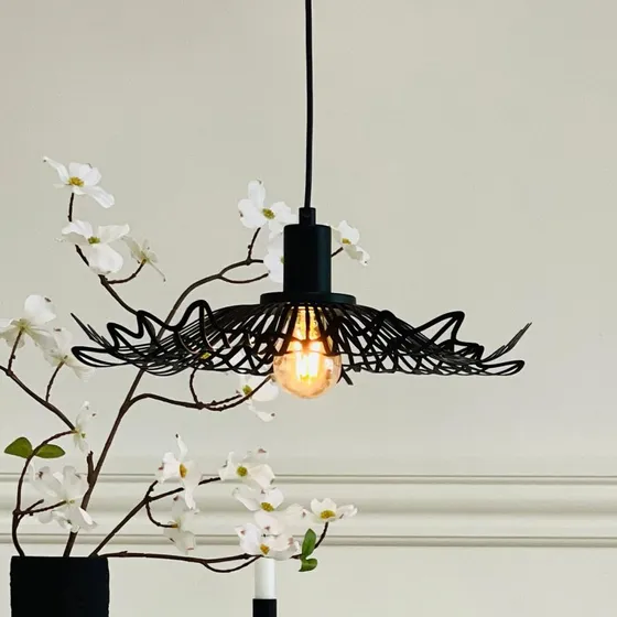 Dyberg Larsen Suspension Flora Small Noir Mat - Ø 40 cm