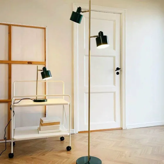Dyberg Larsen Lampadaire Ocean Vert Foncé et Laiton