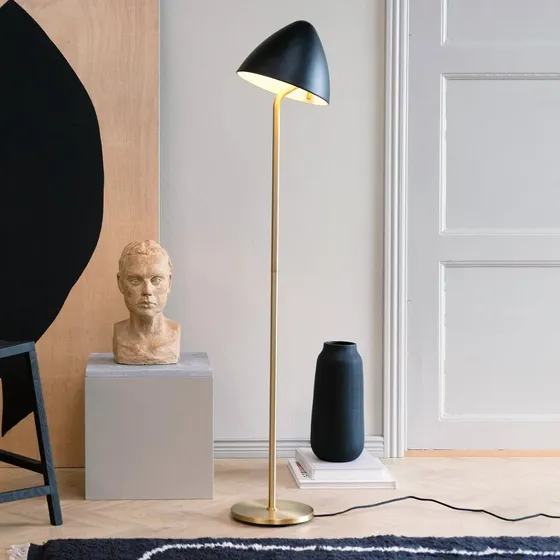 Lampadaire Dyberg Larsen Oulu Noir et Laiton