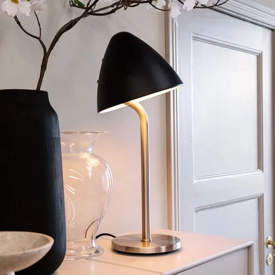 Dyberg Larsen Oulu - Lampe à poser Noir et Acier brossé