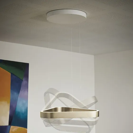 Loom Design Suspension LED Trigon, Crème, 60 cm