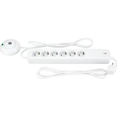 Rev Multiple Socket Outlet 6 Fold 1.5 m Blanc