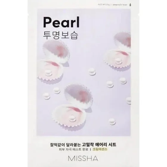 Missha Airy Fit Pearls Masque Tissu Illuminateur et Hydratant, 19g
