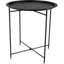Table d'appoint ronde pliante en métal - 41,5 cm - Vert ou Anthracite