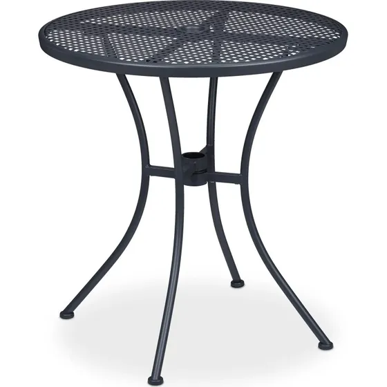 Table ronde de jardin en acier revêtu de poudre