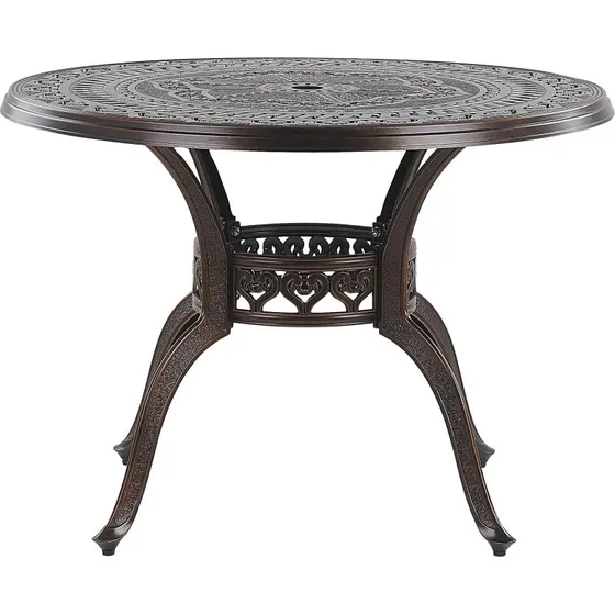 Salento Table Ronde Bistrot 102 cm Métal Marron Foncé