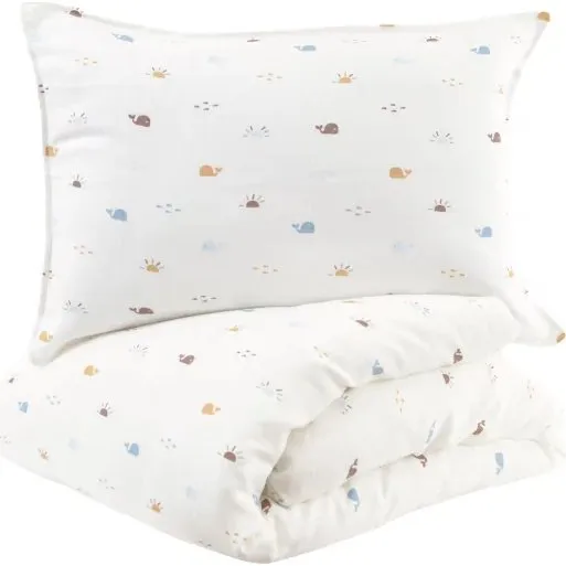 Malo - Parure de lit bb gaze de coton 100x140 cm cru