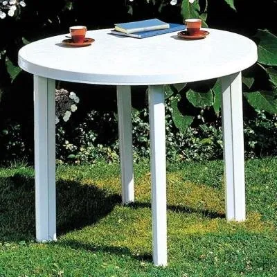 Ipae Progarden Table Ronde Extérieur Blanc Ø90x72cm
