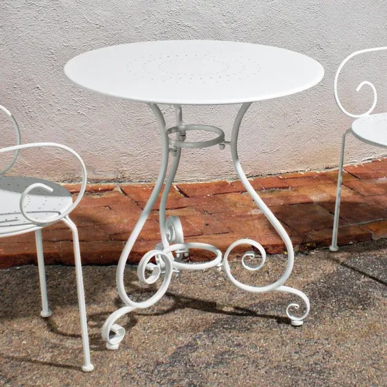 BIZZOTTO LINTY Table ronde 70 cm acier blanc