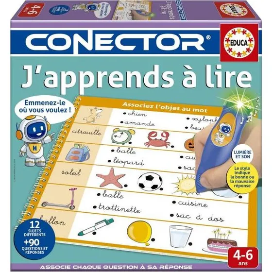Educa Conector J'apprends à lire - 90 questions, 12 thèmes