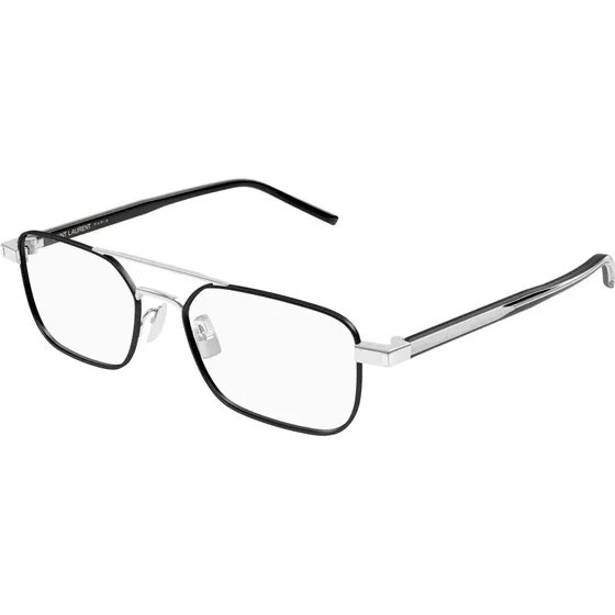 Saint Laurent SL 780 003 - Montures Optiques Carrées en Métal Argent