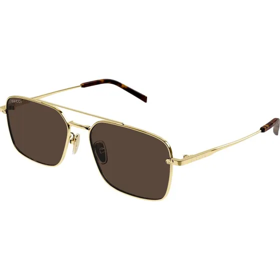 Gucci Homme GG1957SA Lunettes de Soleil Carrées en Métal Or