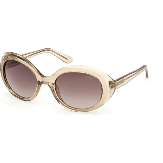 Guess GU00287 59F Lunettes de Soleil Rondes Beige et Marron