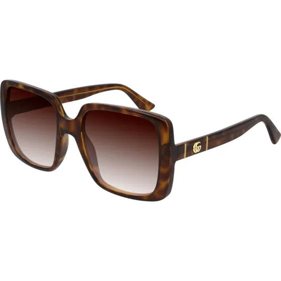 Gucci GG0632S 002 Lunettes de Soleil Carrées Marron Havana