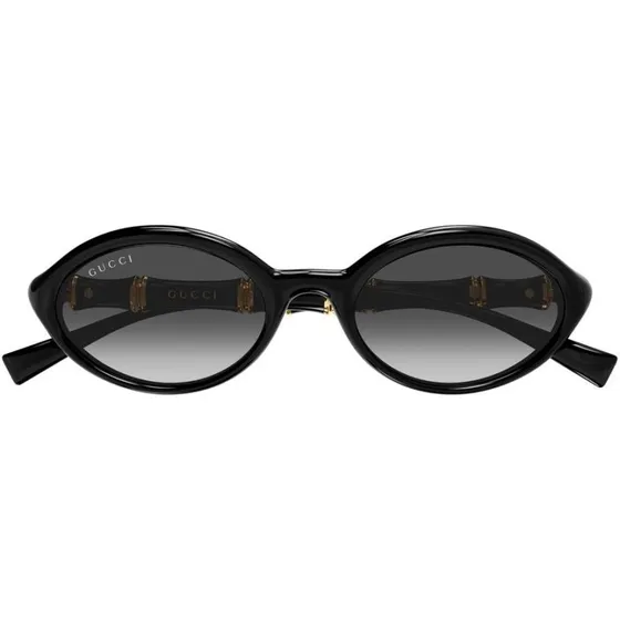 Gucci GG2059S Lunettes de Soleil Rondes Noires et Grises - Femme