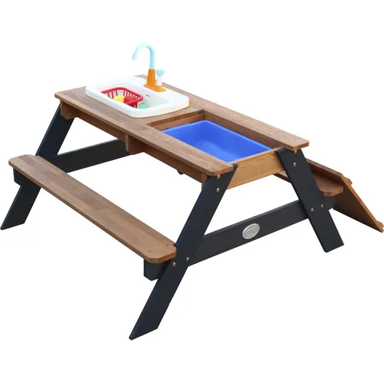 AXI Emily Table de pique-nique Sable et eau Anthracite/Marron