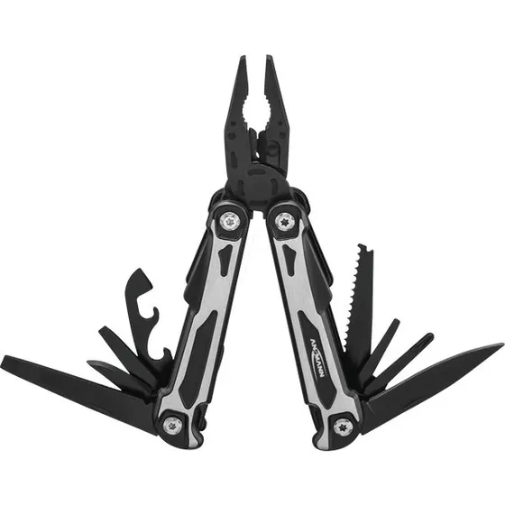 Ansmann Multitool 14 en 1 en acier inoxydable, noir, 160 mm