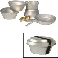 Mil-Tec Set Cuisine Alu – 2 Casseroles + Réchaud à Alcool