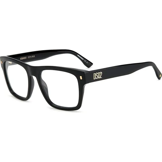 Dsquared2 D2 0037 2M2 Lunettes de vue Carrées en Acétate Noir