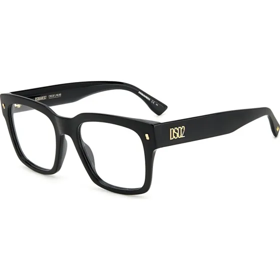 Dsquared2 Homme Lunettes Optiques D2 0066 807 Carré Noir Acétate