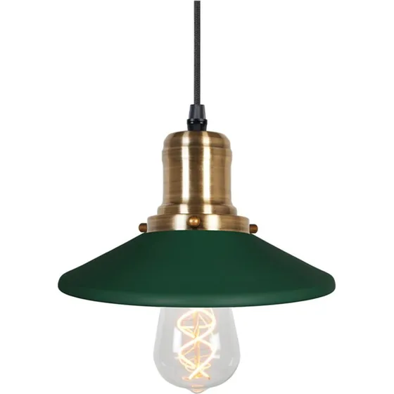 Globen Lighting Mini Disc 22 Suspension Verte en Laiton Brossé