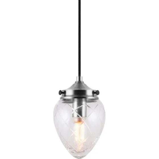 Globen Lighting Suspension Juni 11 - Acier Antique et Verre Transparent