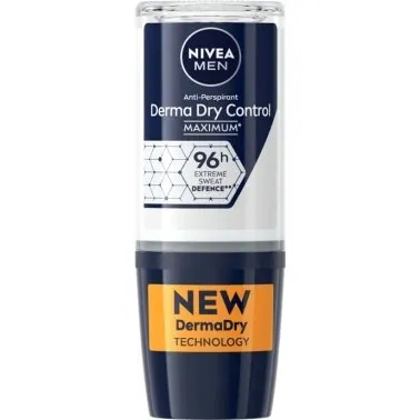 Nivea Men Derma Dry Control Anti-Perspirant 96H Roll-On 50 ml