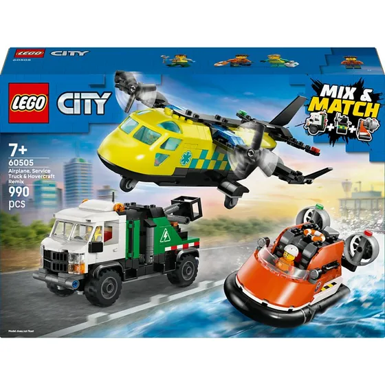 LEGO City Avion, Camion d'Assistance et Aroglisseur Modulable 60505