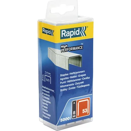 Rapid Agrafes 53/8 mm Galvanises 5000 pcs